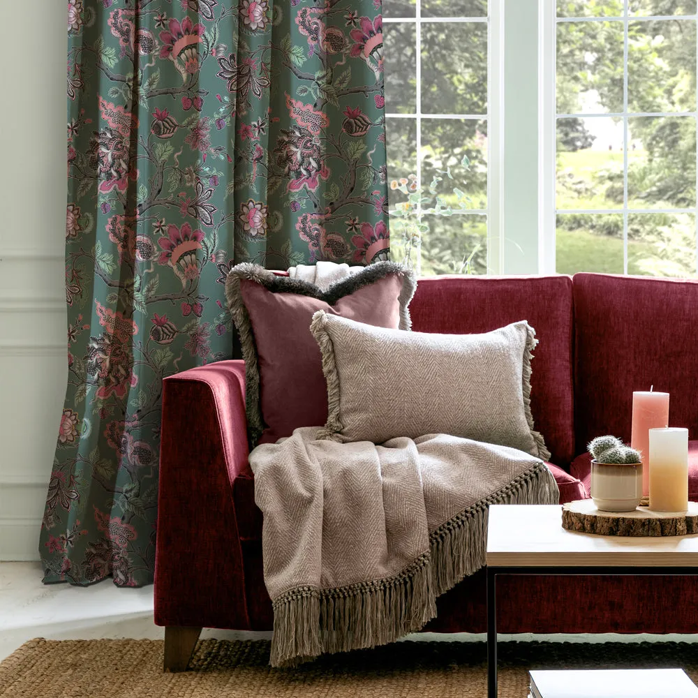 Adhira Printed Velvet Fabric (By The Metre) Onyx