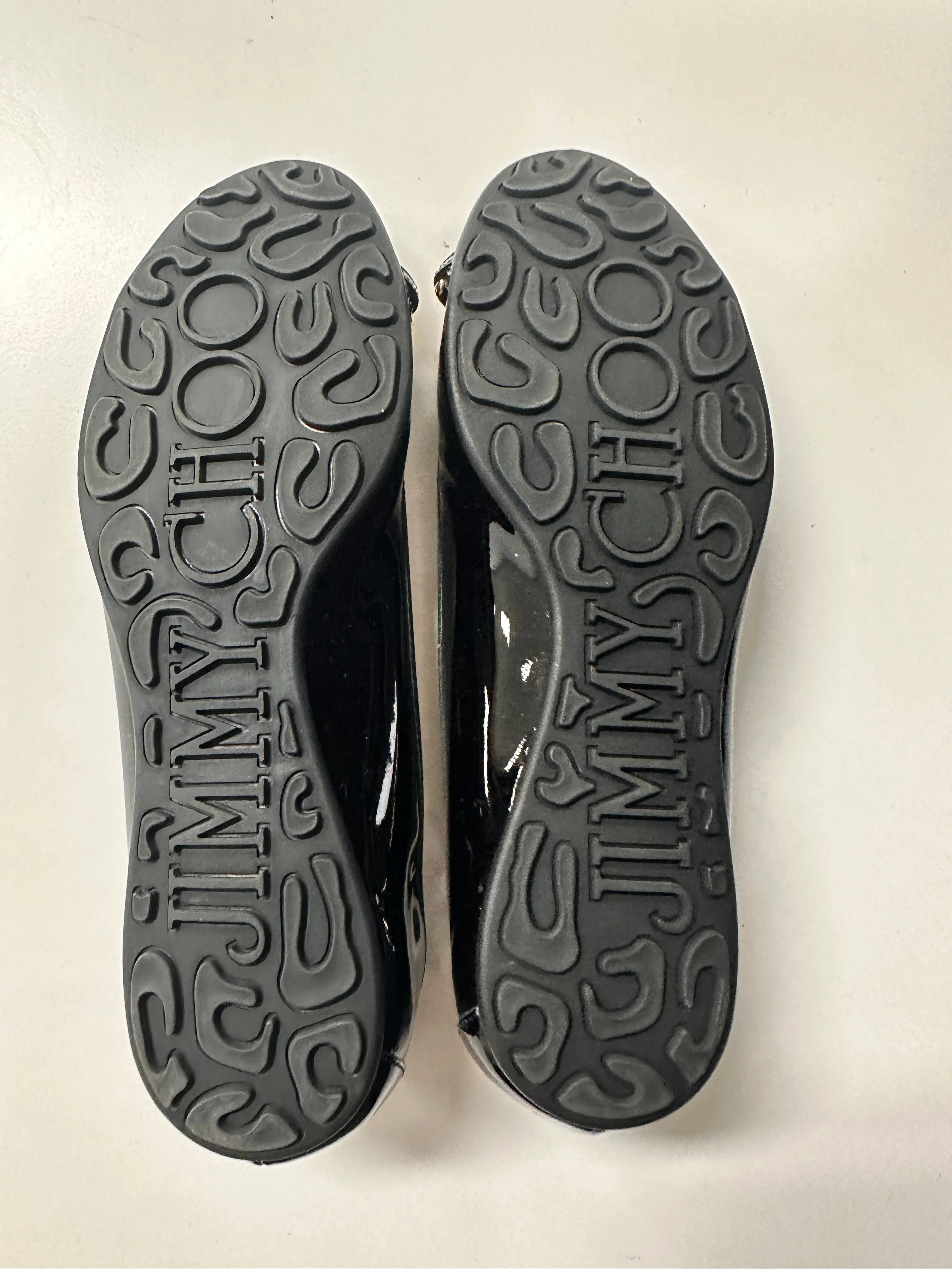 Black Patent Logo Flats