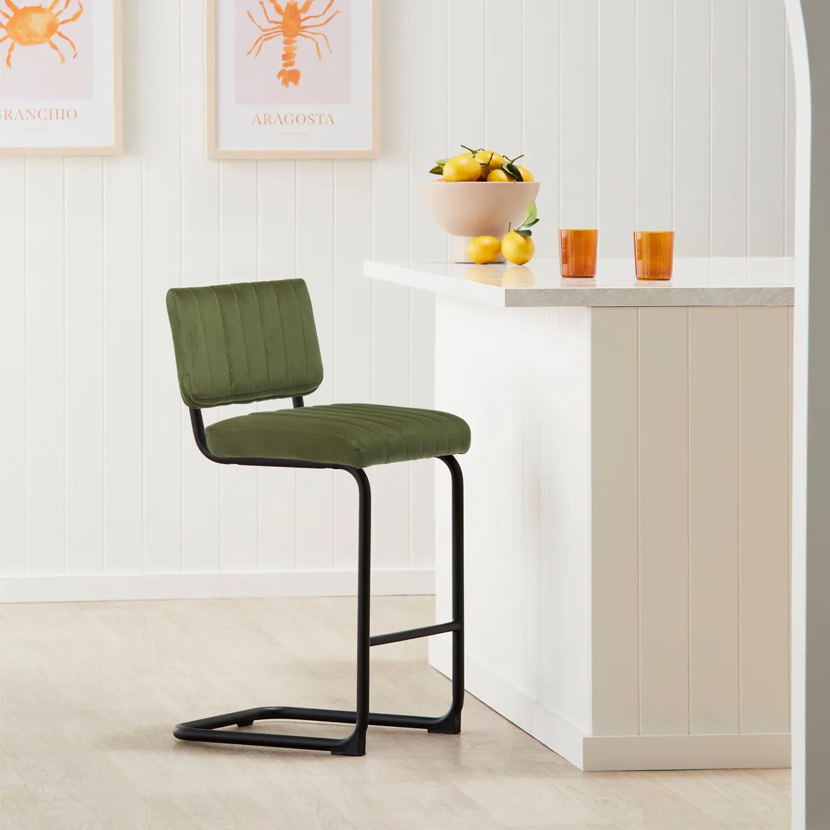 Blake Velvet Bar Stool