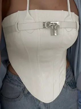 Corset Metal Stylish Lock Buckle Top