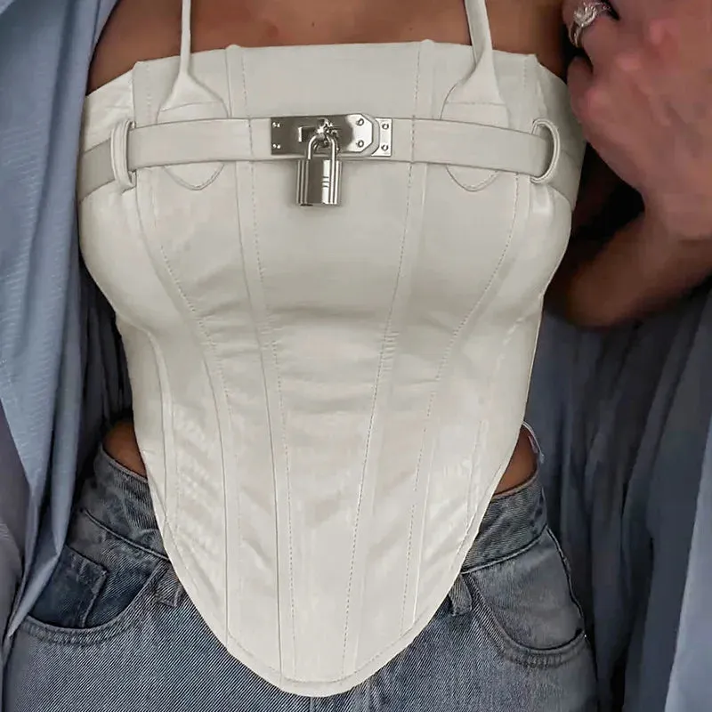 Corset Metal Stylish Lock Buckle Top