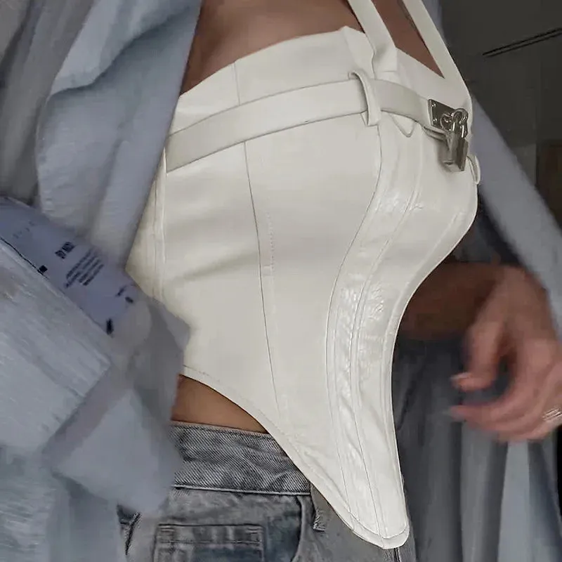 Corset Metal Stylish Lock Buckle Top