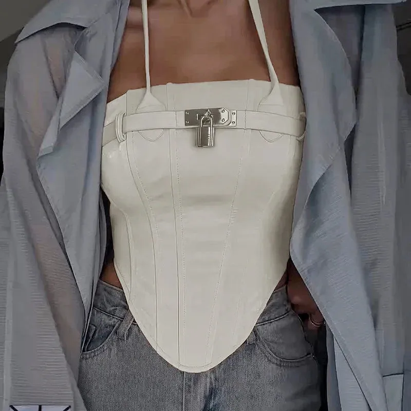 Corset Metal Stylish Lock Buckle Top