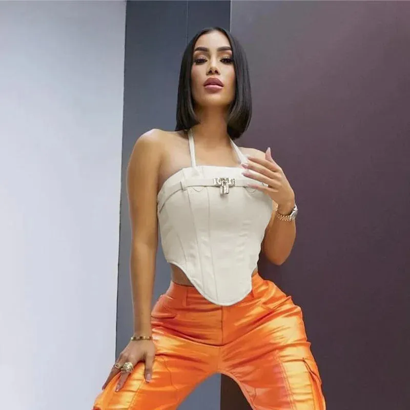 Corset Metal Stylish Lock Buckle Top
