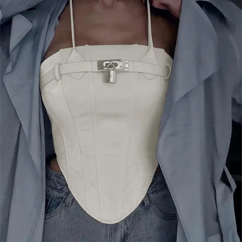 Corset Metal Stylish Lock Buckle Top
