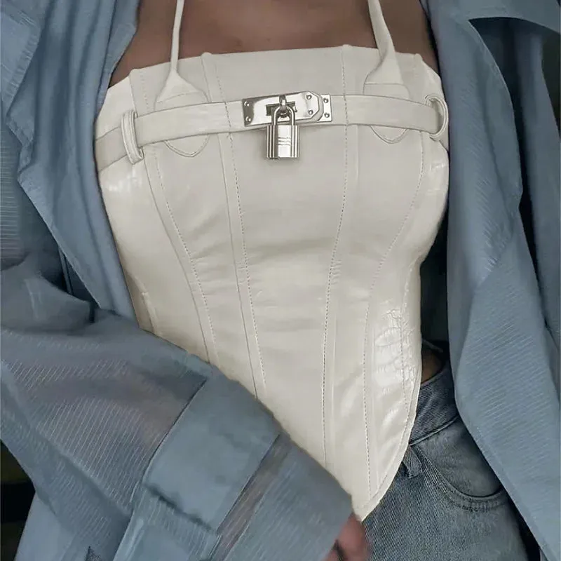 Corset Metal Stylish Lock Buckle Top