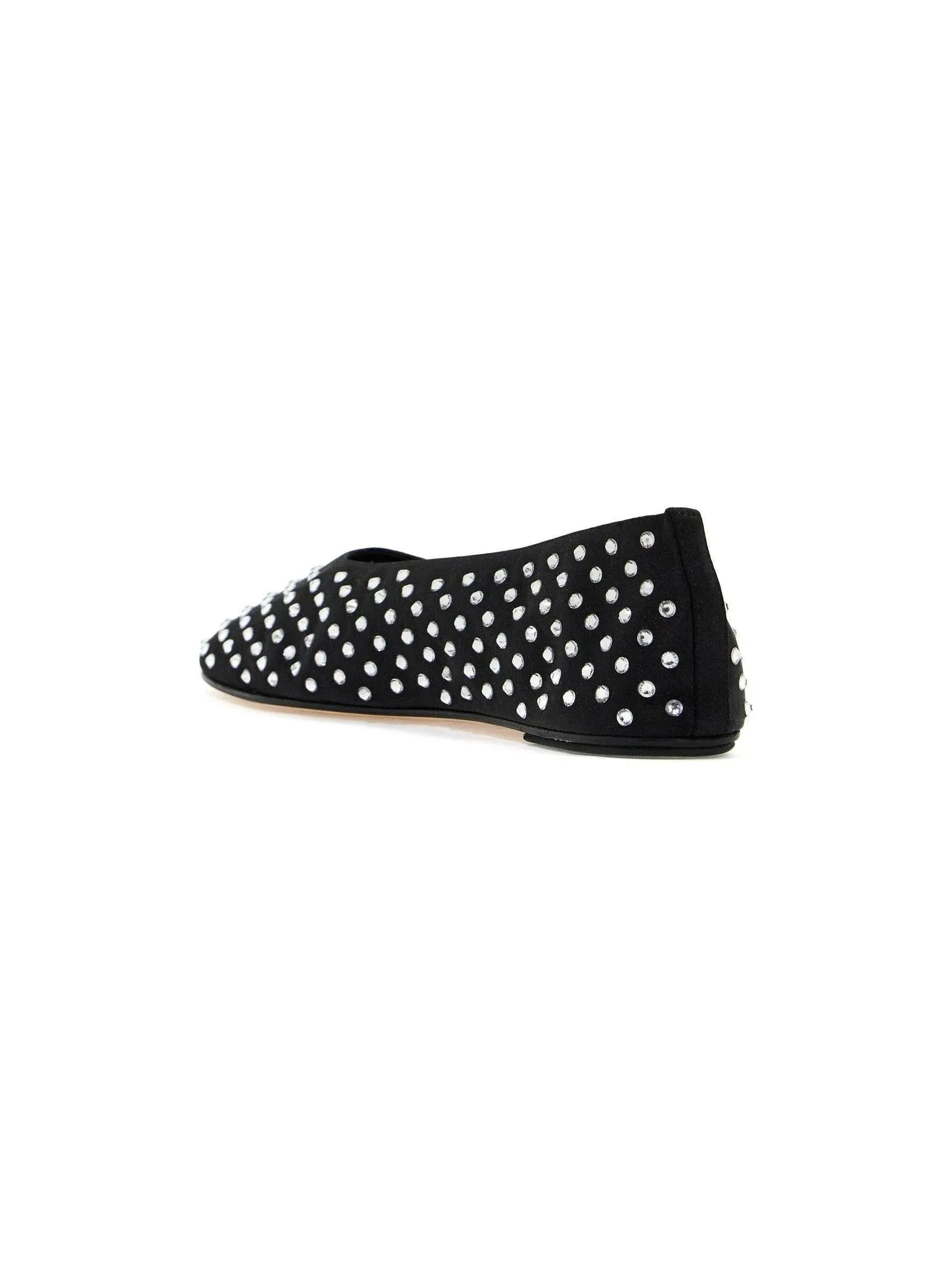 Crystal Embellished Satin Flats