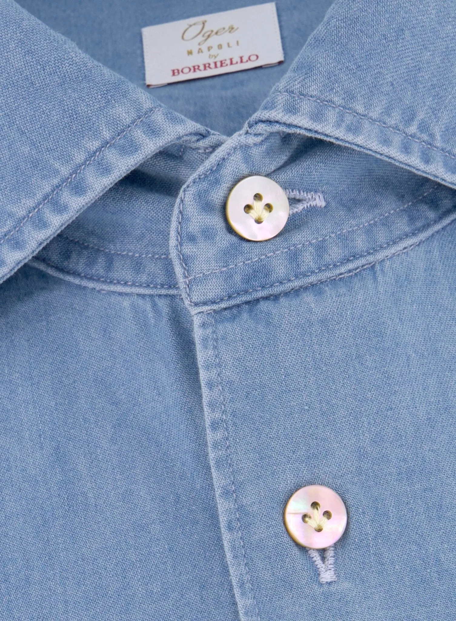 Denim shirt van katoen
