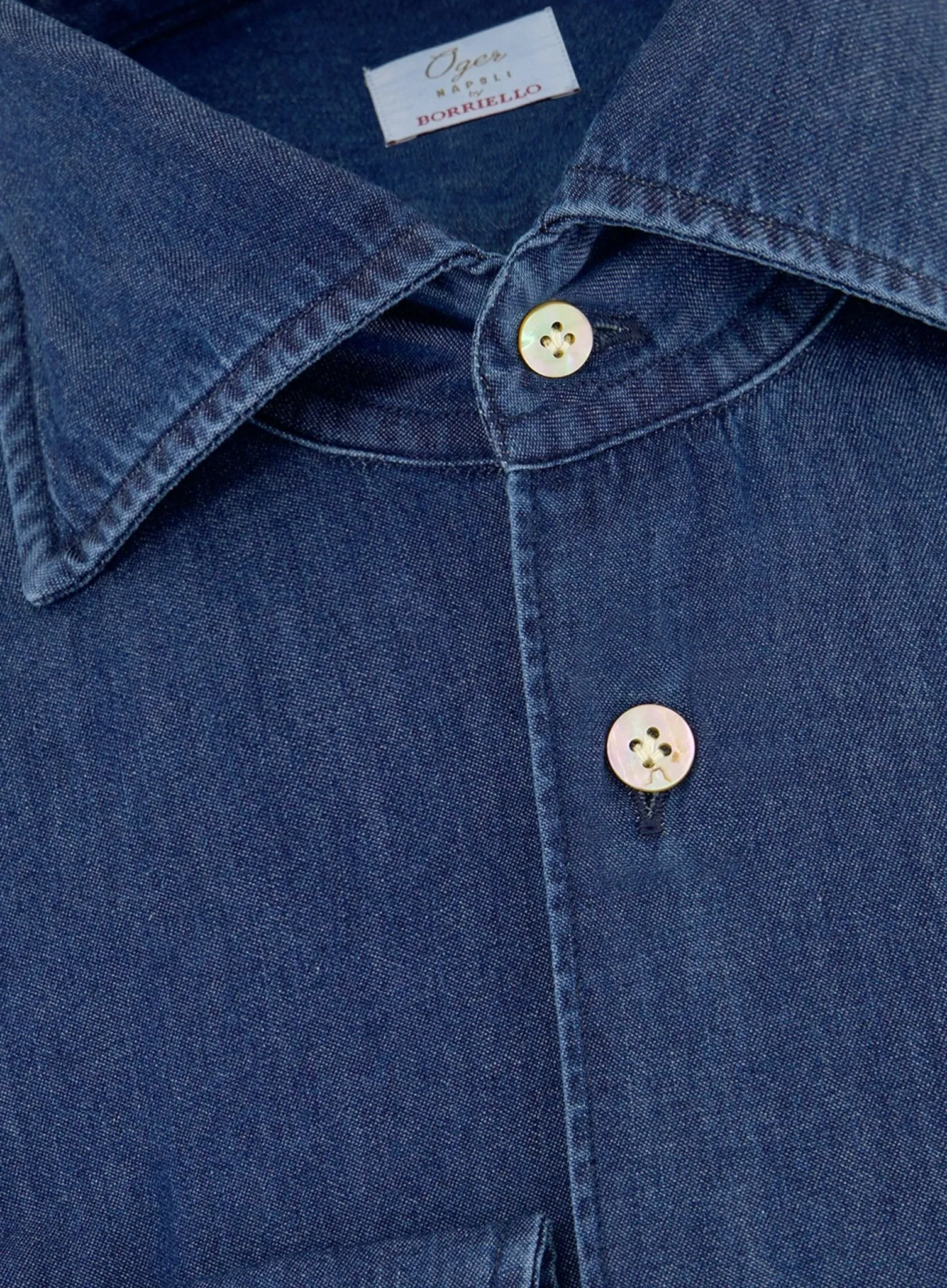 Denim shirt van katoen