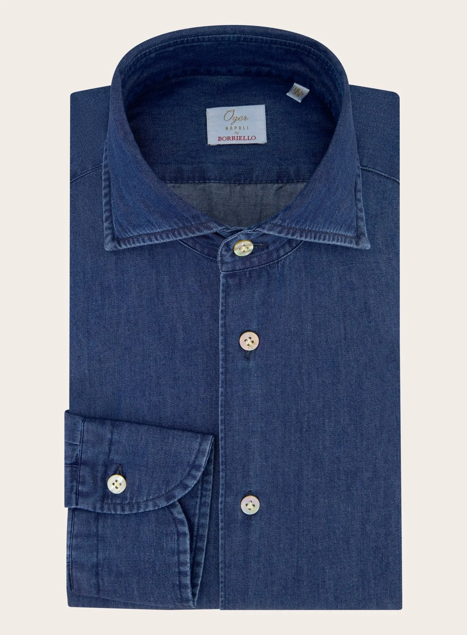 Denim shirt van katoen