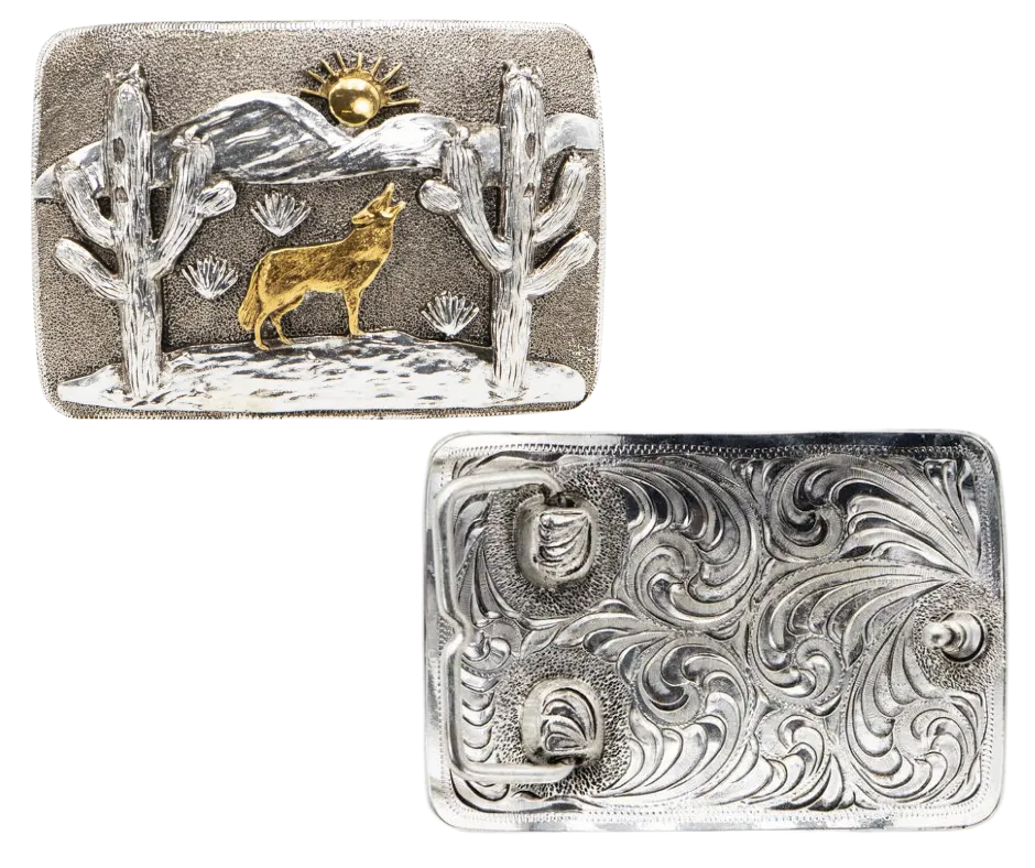 Desert Coyote Belt Buckle