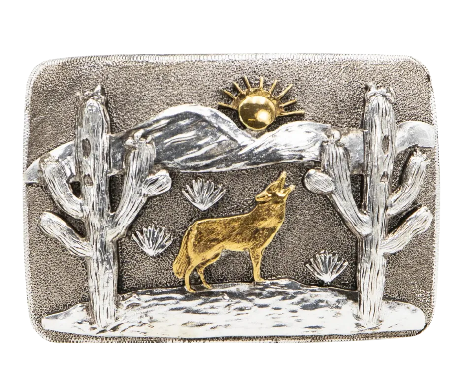 Desert Coyote Belt Buckle