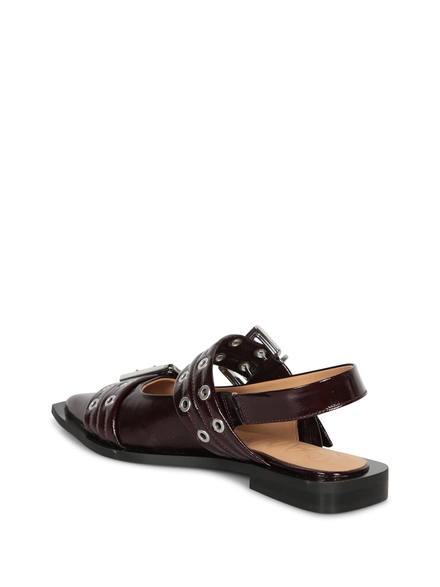 Flats Buckle Naplack in Brown