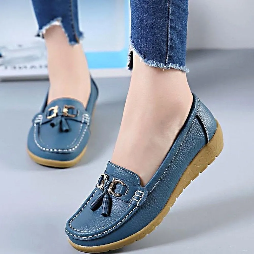 Genuine Leather Loafer Shoes For Women
