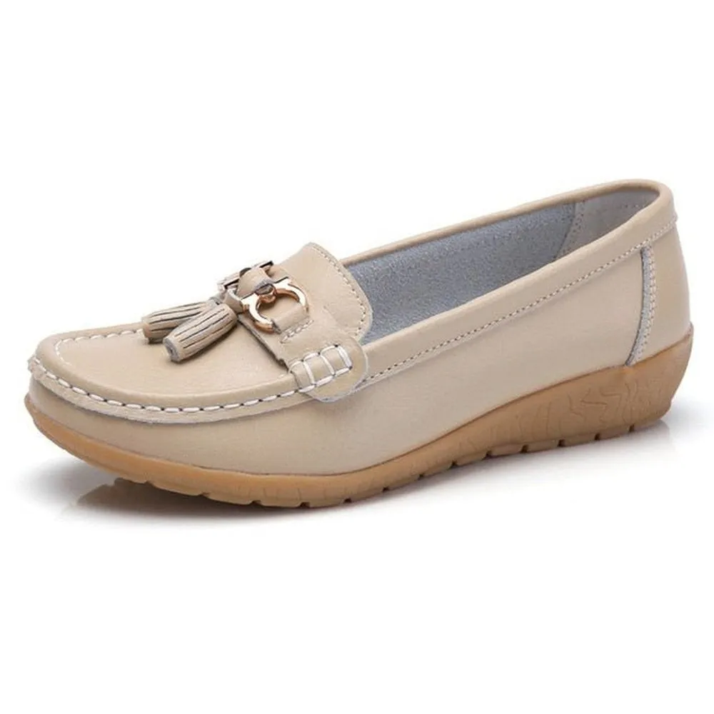 Genuine Leather Loafer Shoes For Women