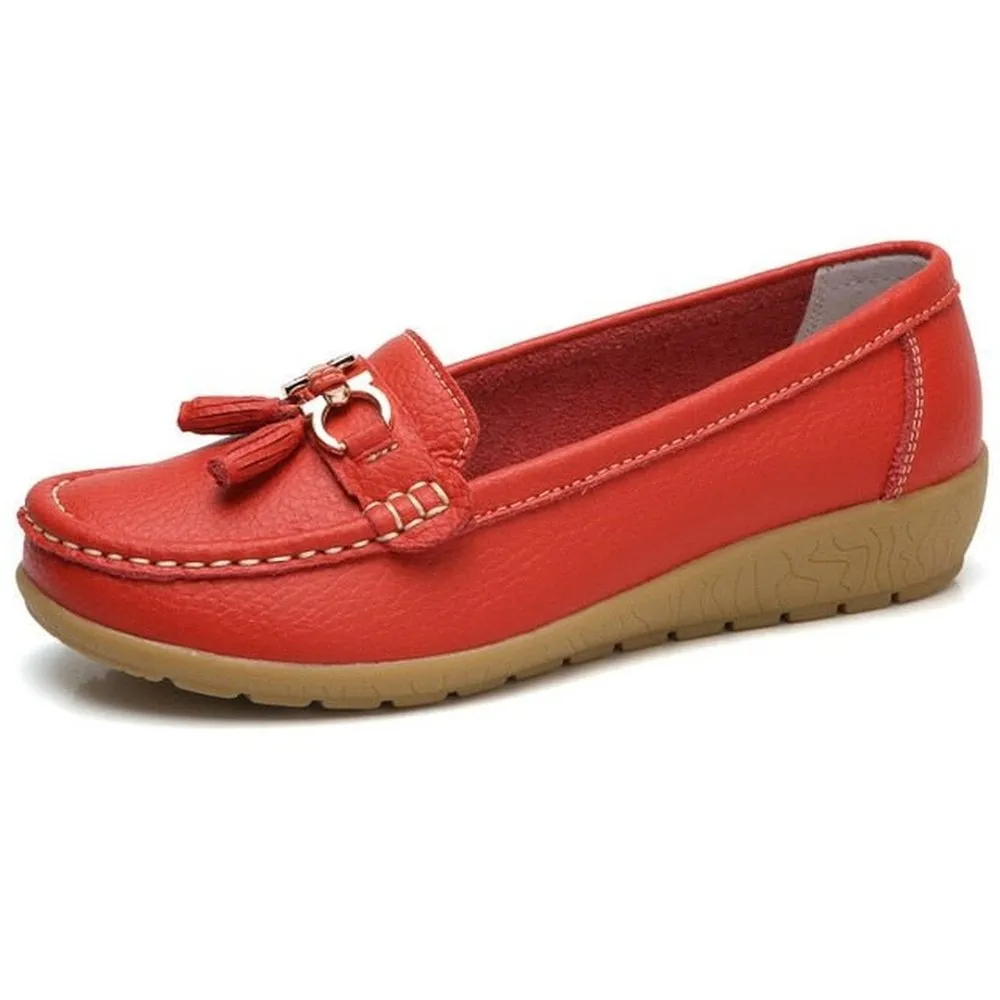 Genuine Leather Loafer Shoes For Women