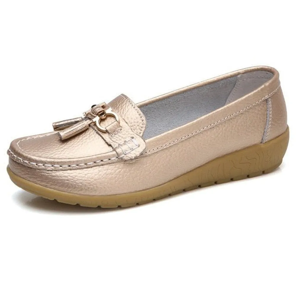 Genuine Leather Loafer Shoes For Women