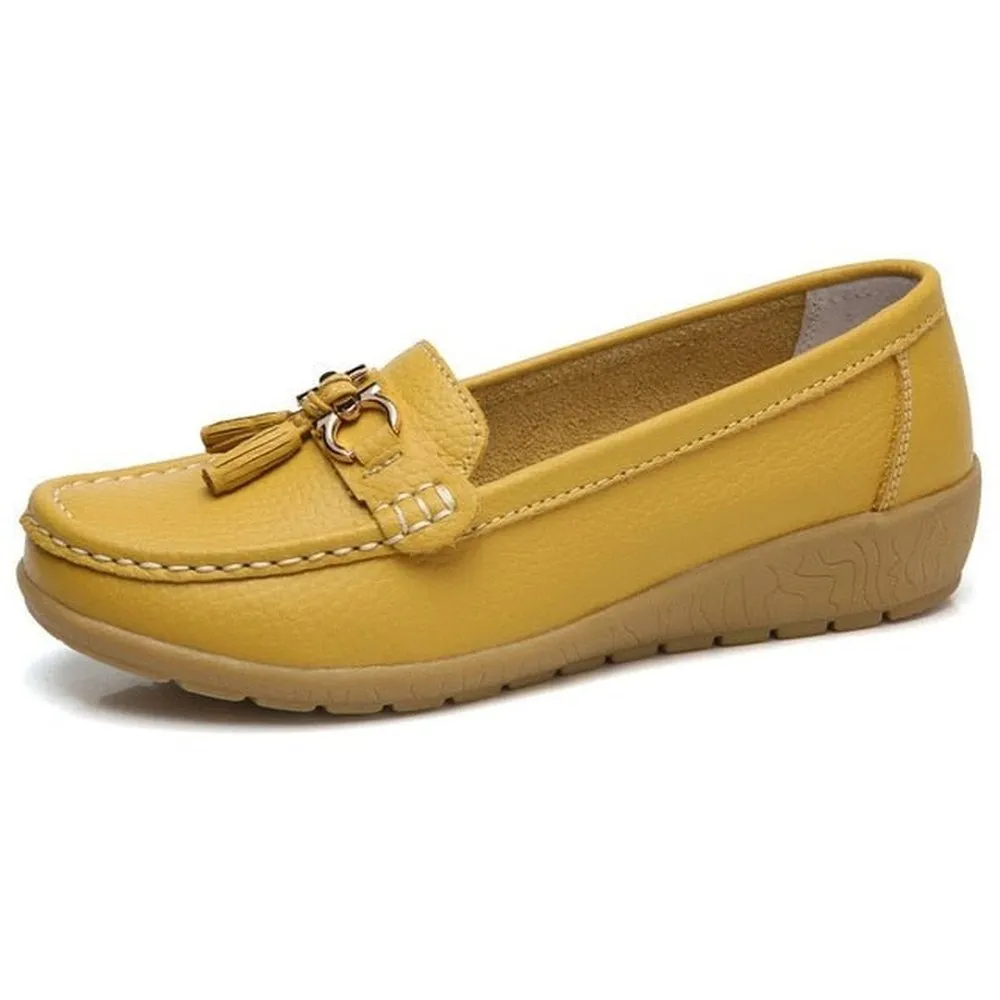Genuine Leather Loafer Shoes For Women