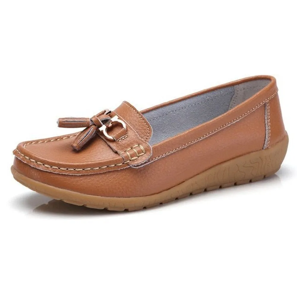 Genuine Leather Loafer Shoes For Women