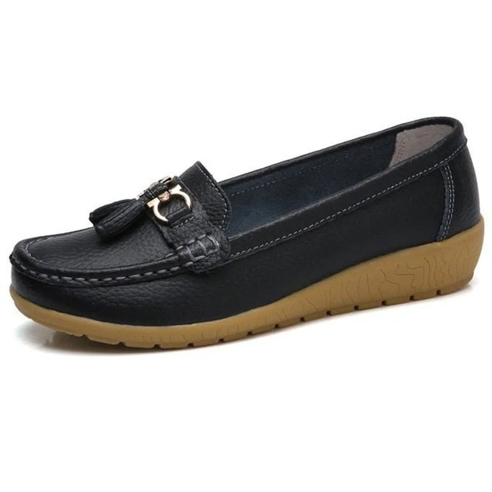 Genuine Leather Loafer Shoes For Women