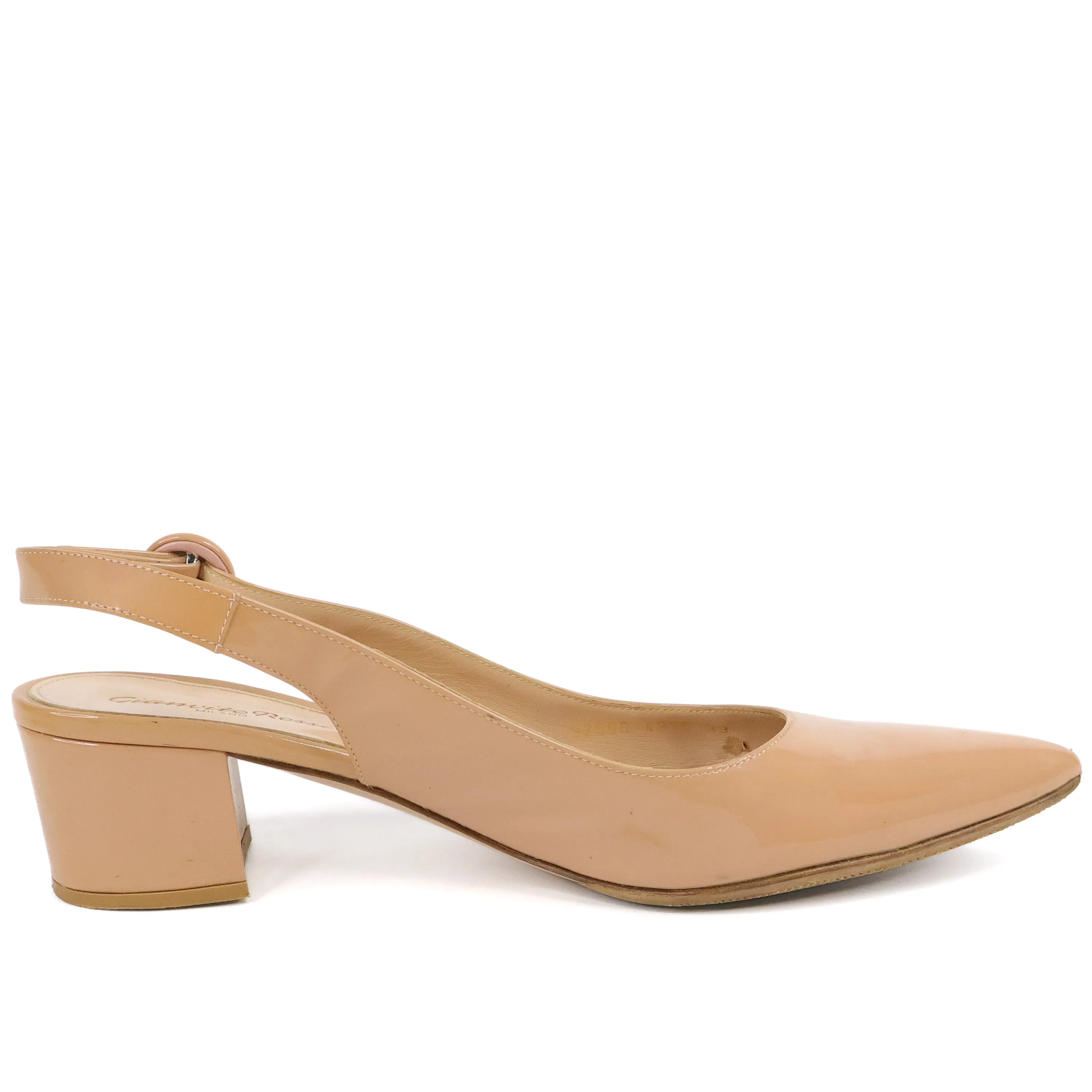 Gianvito Rossi Sling Back Patent Nude 39