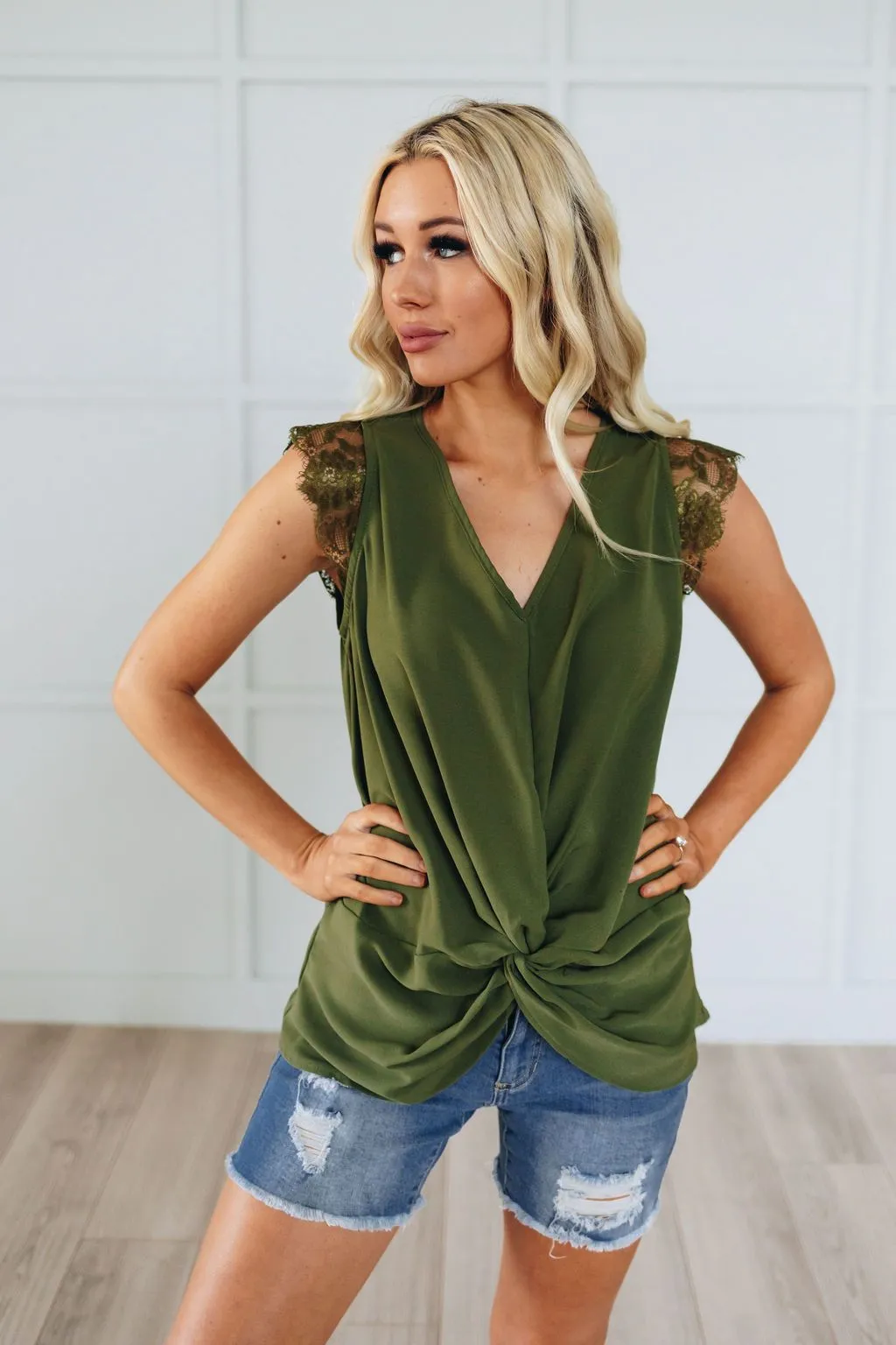 Lucky Lace Twisted Knot Top
