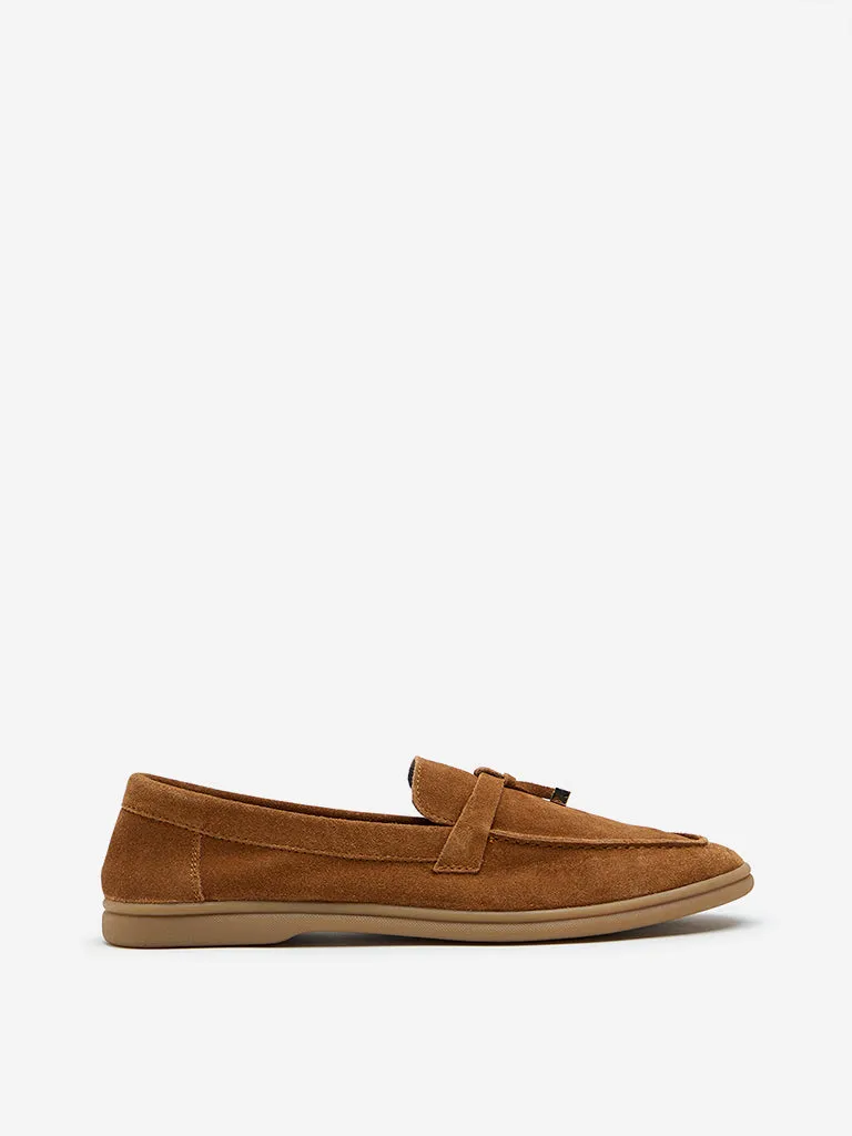 LUNA BLU Tan Suede Loafers