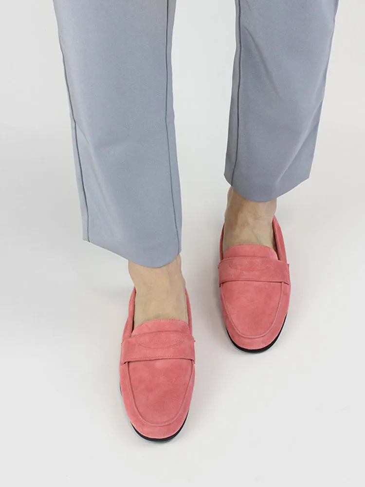 LUXE SEVEN DESIGN SUEDE LOAFERS WITH SQUARE TOE
