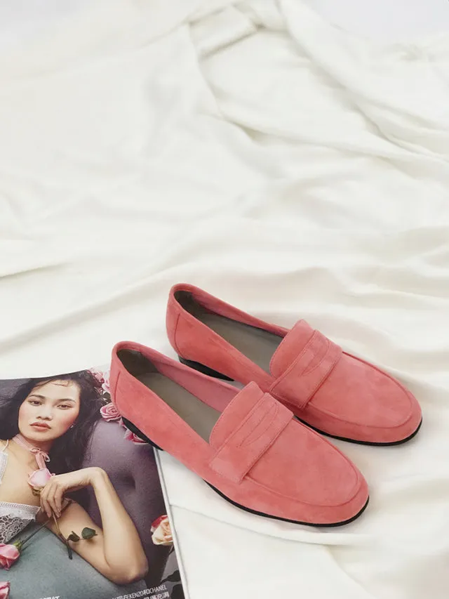 LUXE SEVEN DESIGN SUEDE LOAFERS WITH SQUARE TOE