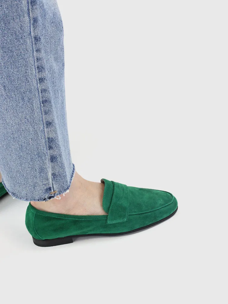 LUXE SEVEN DESIGN SUEDE LOAFERS WITH SQUARE TOE