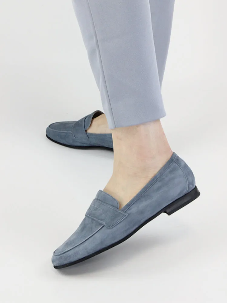 LUXE SEVEN DESIGN SUEDE LOAFERS WITH SQUARE TOE