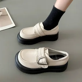 Minimalist Buckle Strap Loafers