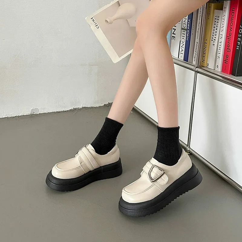 Minimalist Buckle Strap Loafers