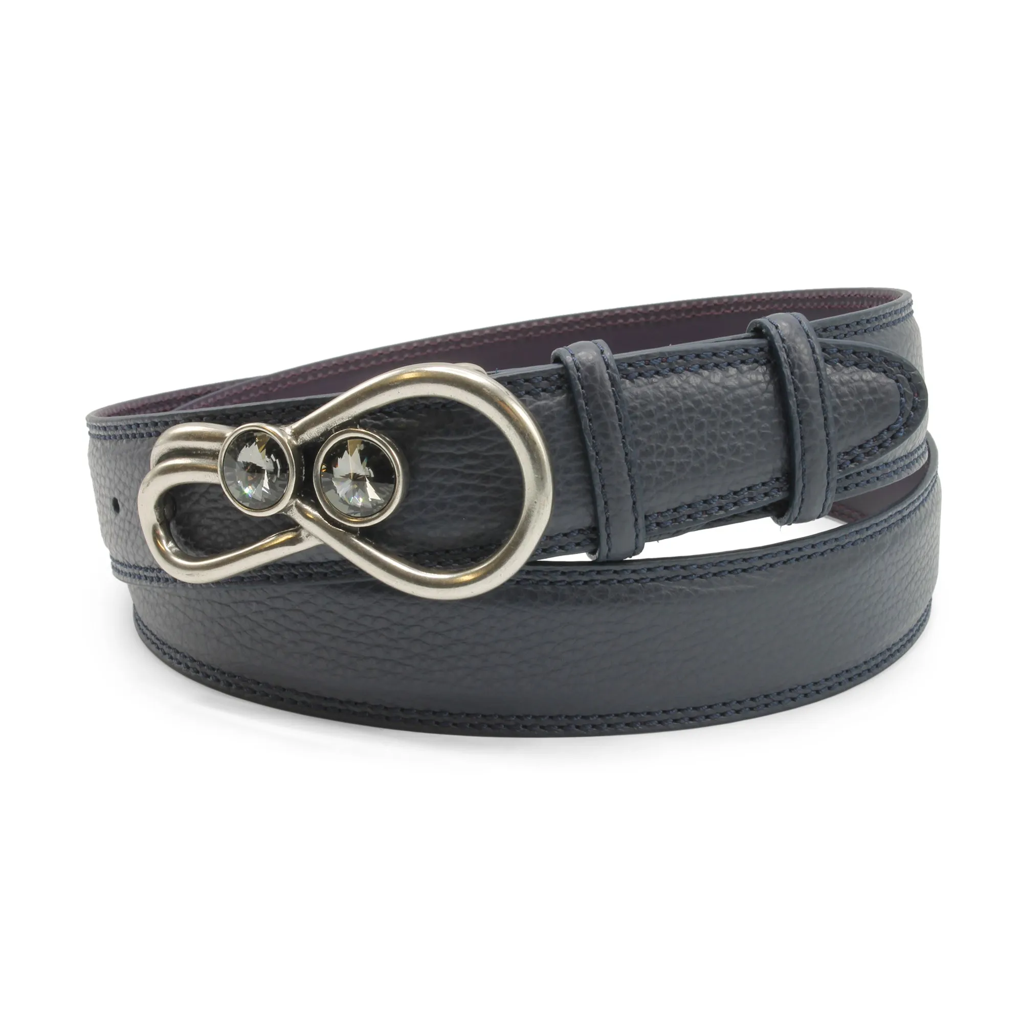 Navy Blue Mottled Crystal Swirl Belt