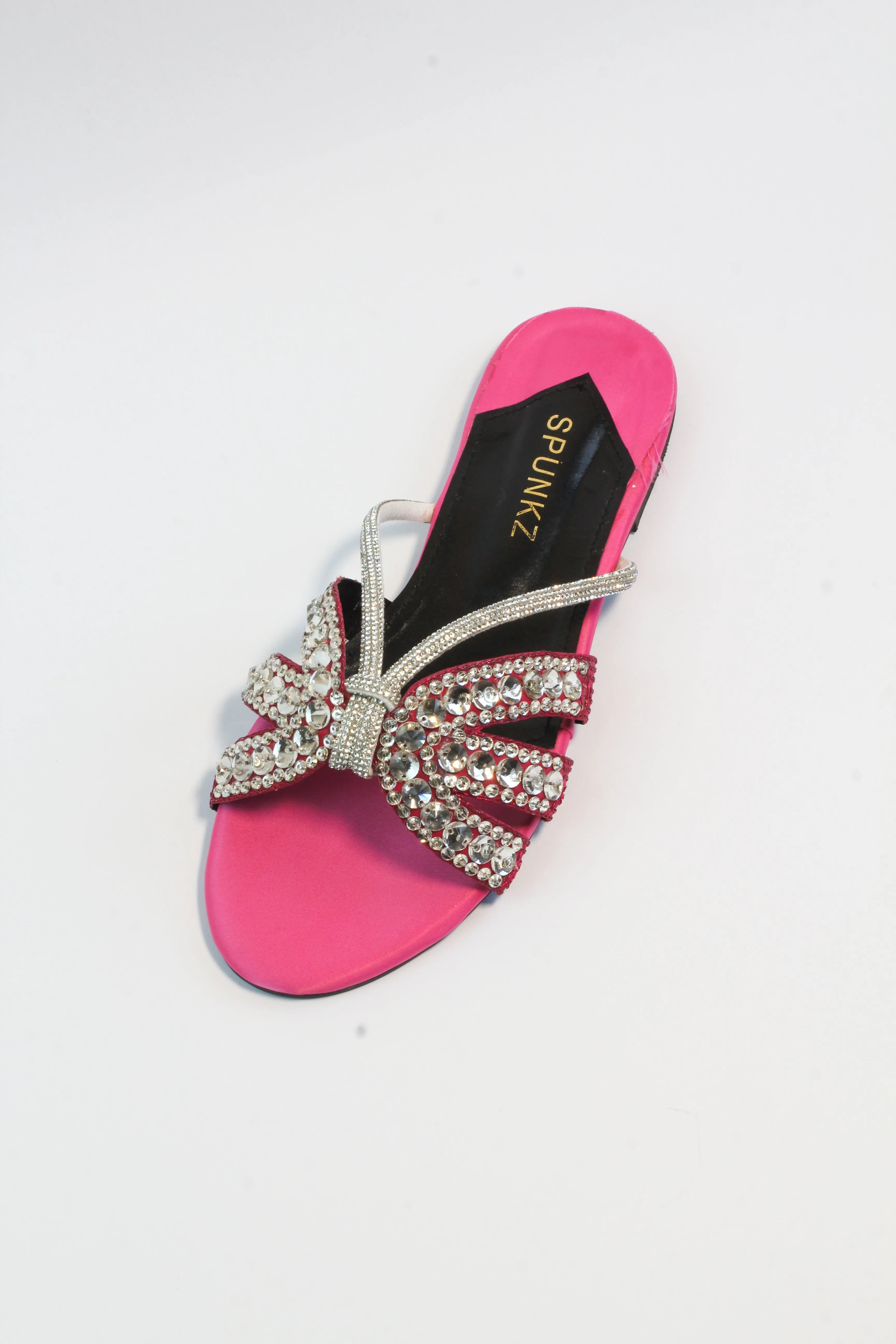 Norah Crystal Embellished Pink Slide Flats