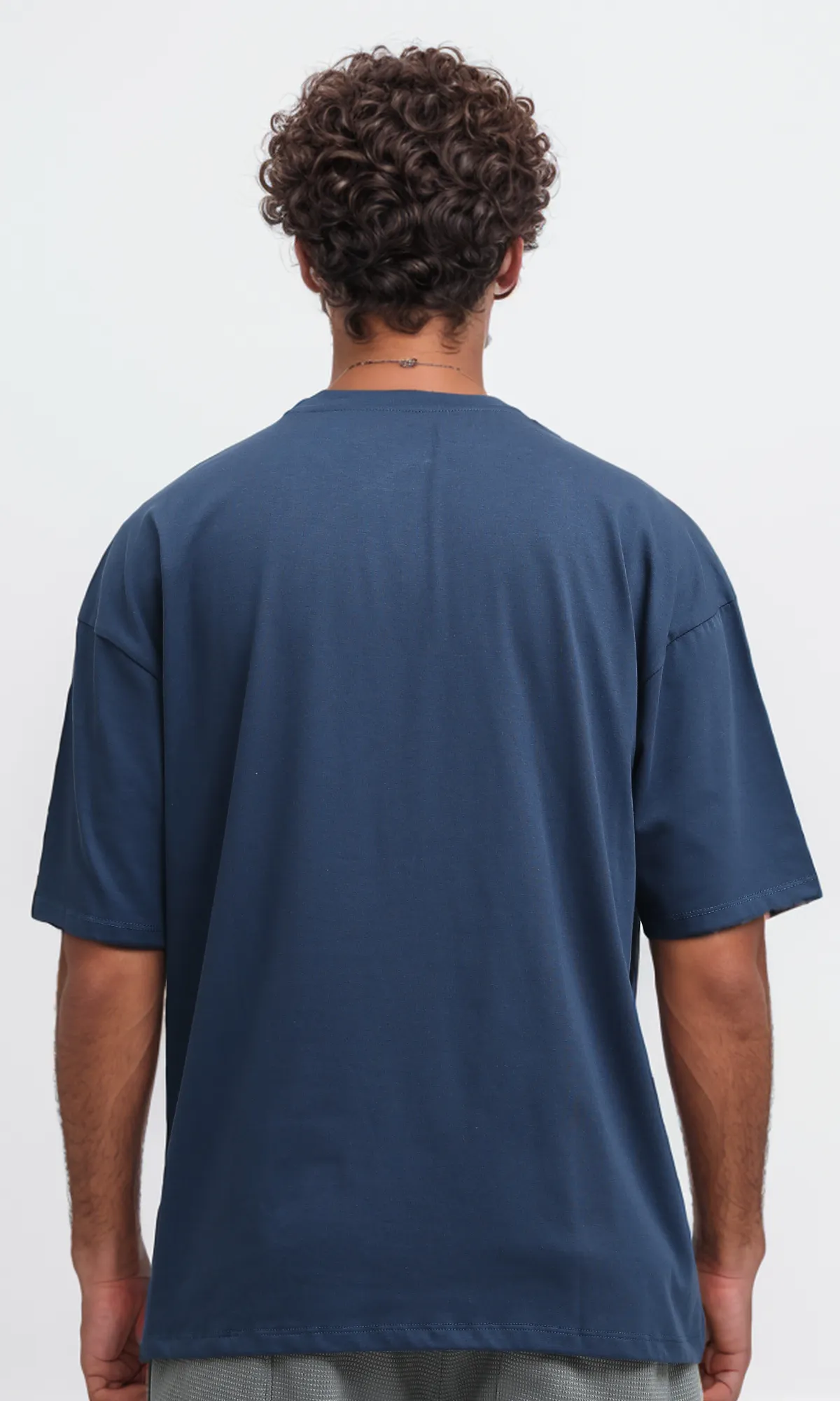 O182408 Printed Elbow Sleeves Heather Jeans Blue Tee