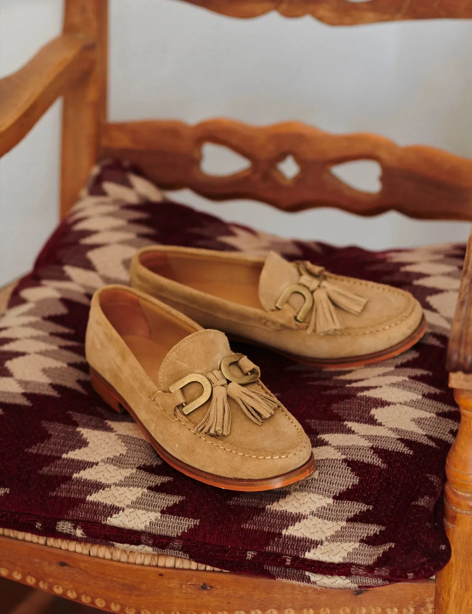Tassel Suede Loafer - Camel