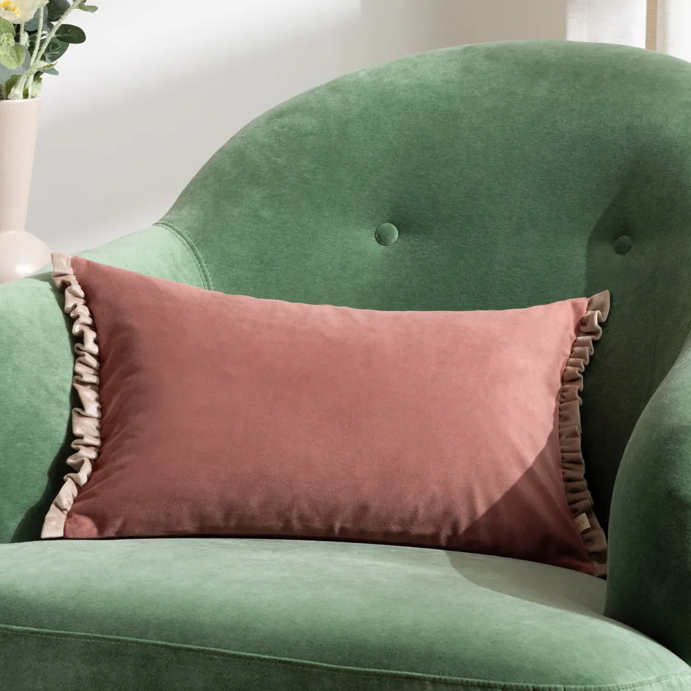 Tilly Velvet Reversible Cushion Pear/Shell