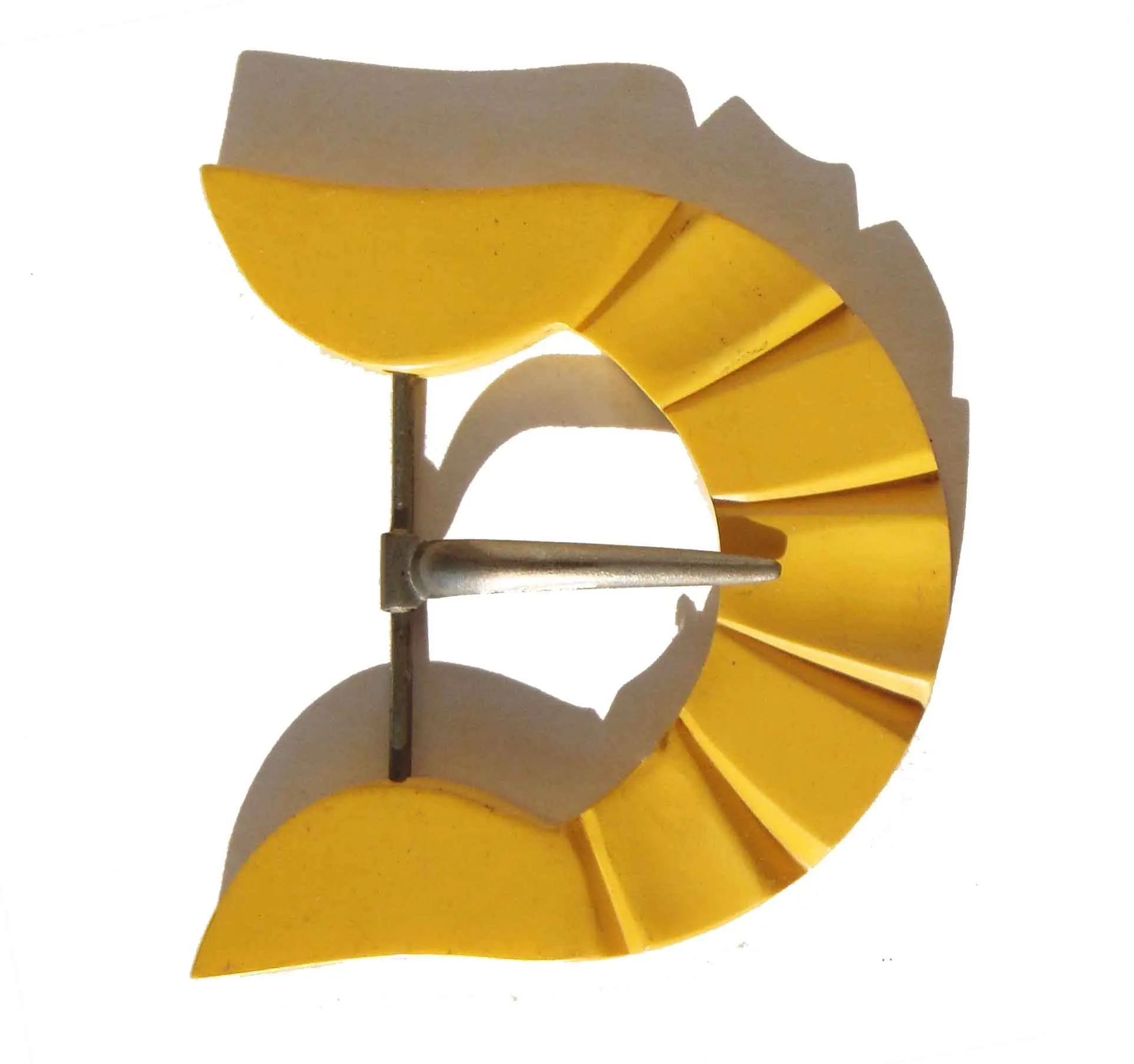 Vintage Bakelite Buckle Carved Butterscotch