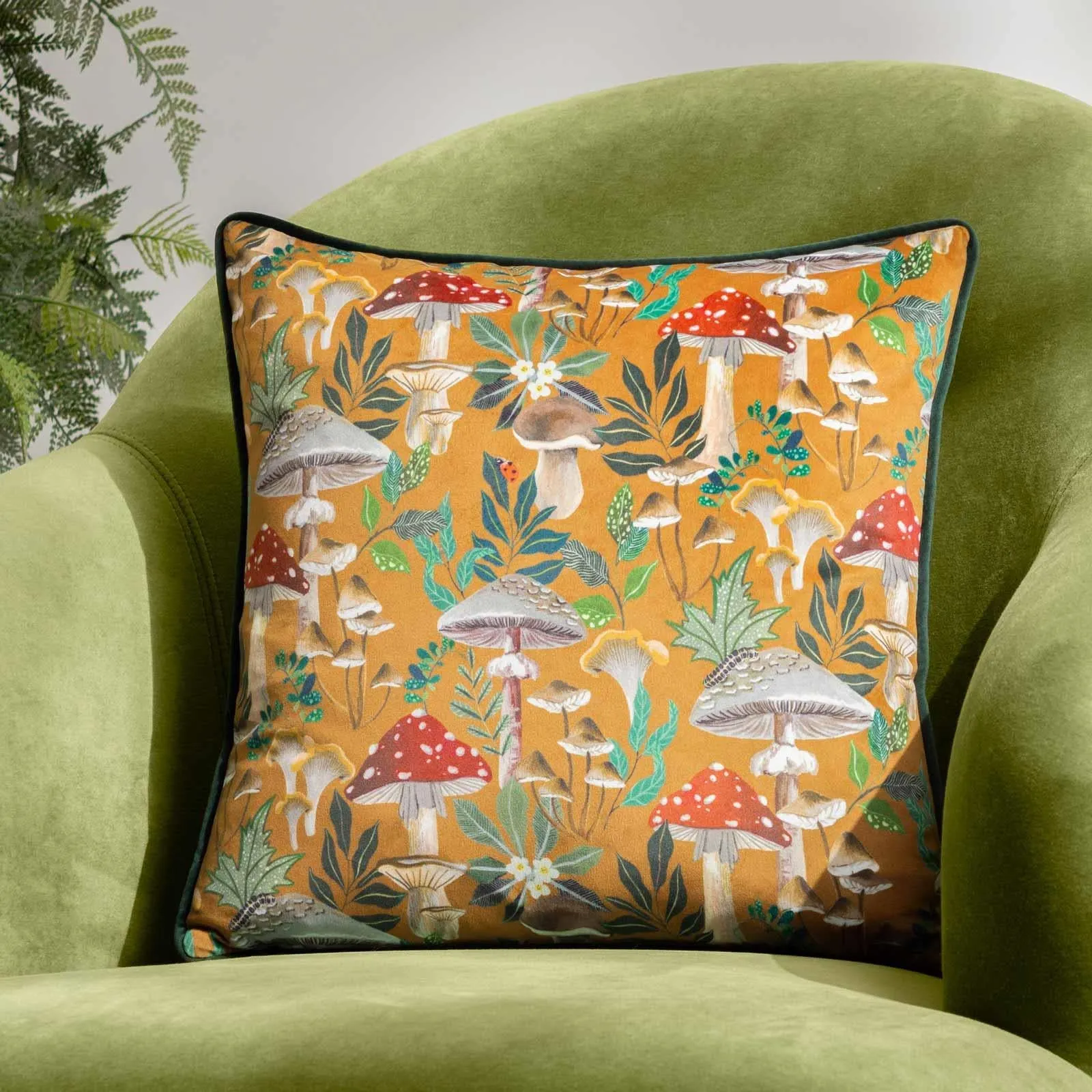 Wild Garden Mushroom Repeat Cushion Cover